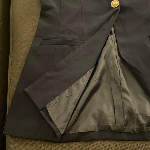 NWT Sleeveless Vest Blazer Longline Pearl Closure by New Collection - Picture 4 of 4